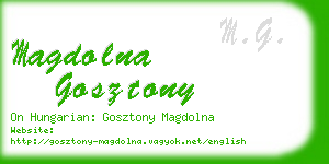 magdolna gosztony business card